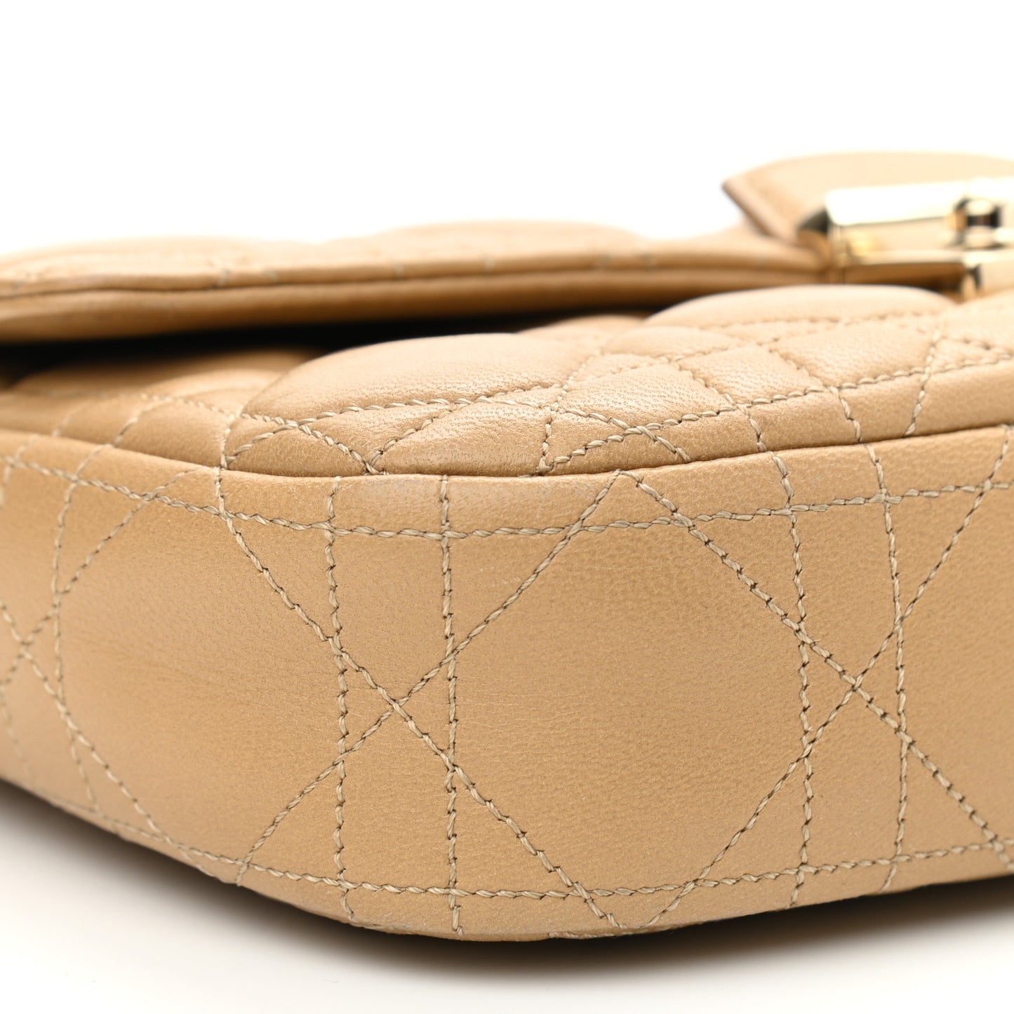 Lambskin Cannage Miss Dior Promenade Pouch Beige