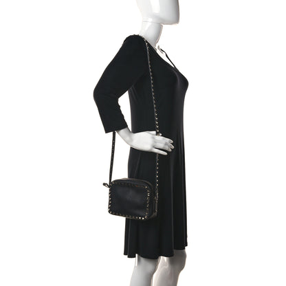 Valentino Garavani Pebbled Calfskin Rockstud Camera Crossbody Bag Black 4 of 8