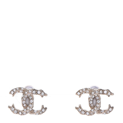 Chanel Crystal Twisted CC Earrings Gold 1 of 4