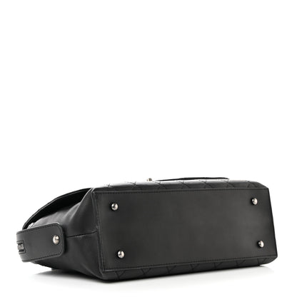 Chanel Calfskin Stitched Paris In Rome Shoulder Bag Black 4 of 13
