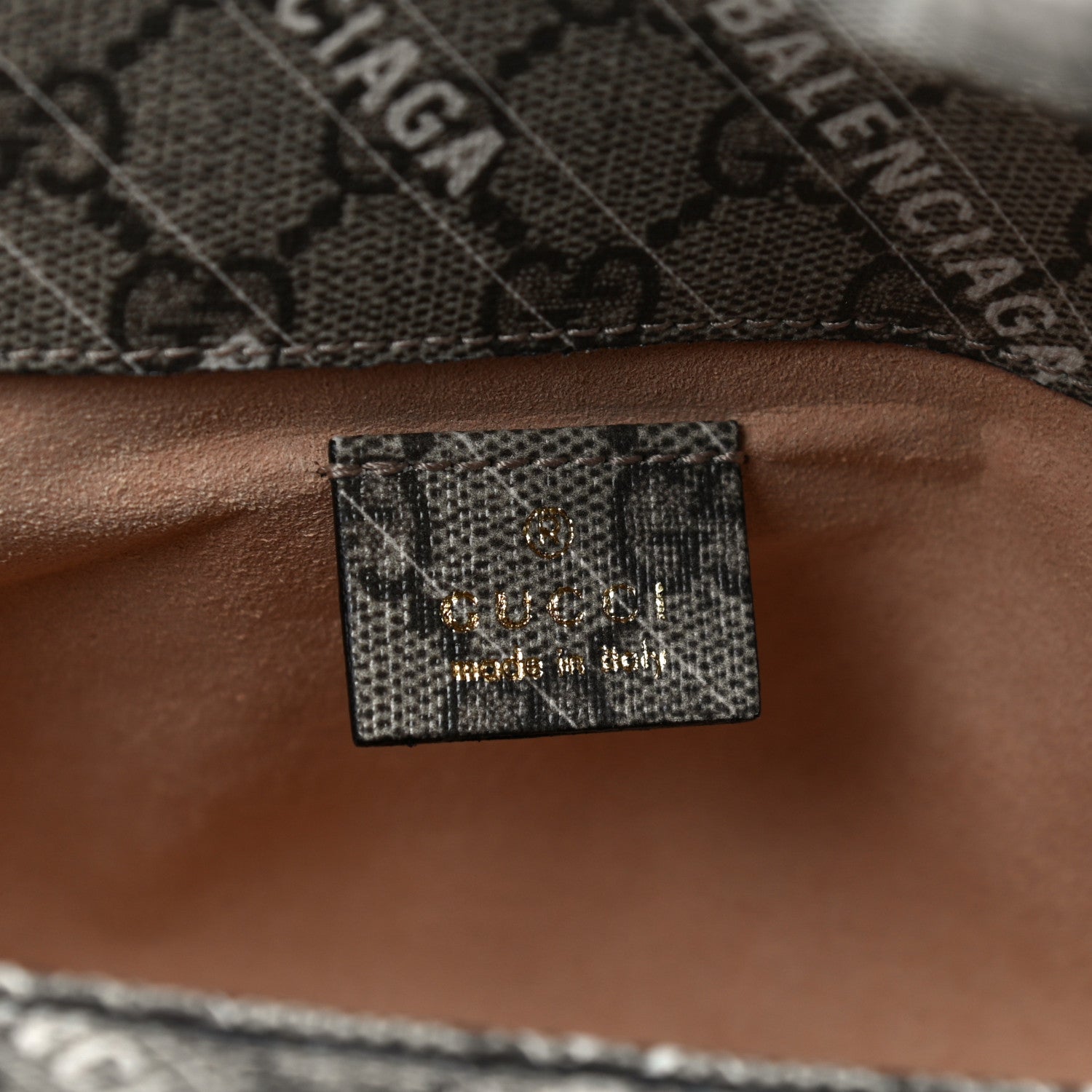 Gucci X BALENCIAGA GG Supreme Monogram Web Logo Print Mini Horsebit 1955 Shoulder Bag Beige Ebony 8 of 15