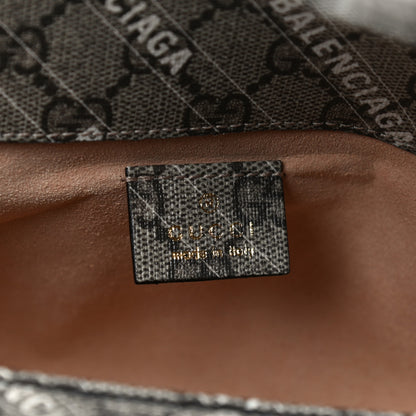 Gucci X BALENCIAGA GG Supreme Monogram Web Logo Print Mini Horsebit 1955 Shoulder Bag Beige Ebony 8 of 15