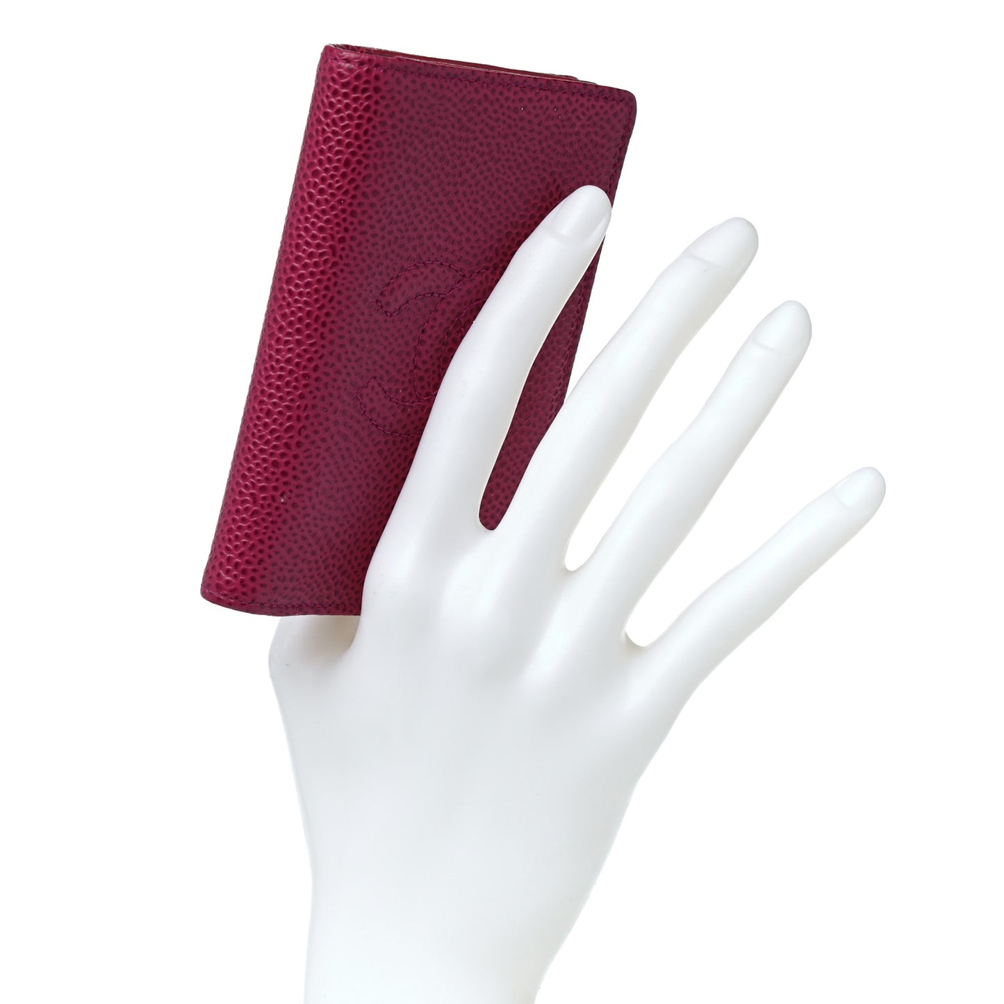 Caviar Timeless CC Card Holder Wallet Dark Pink