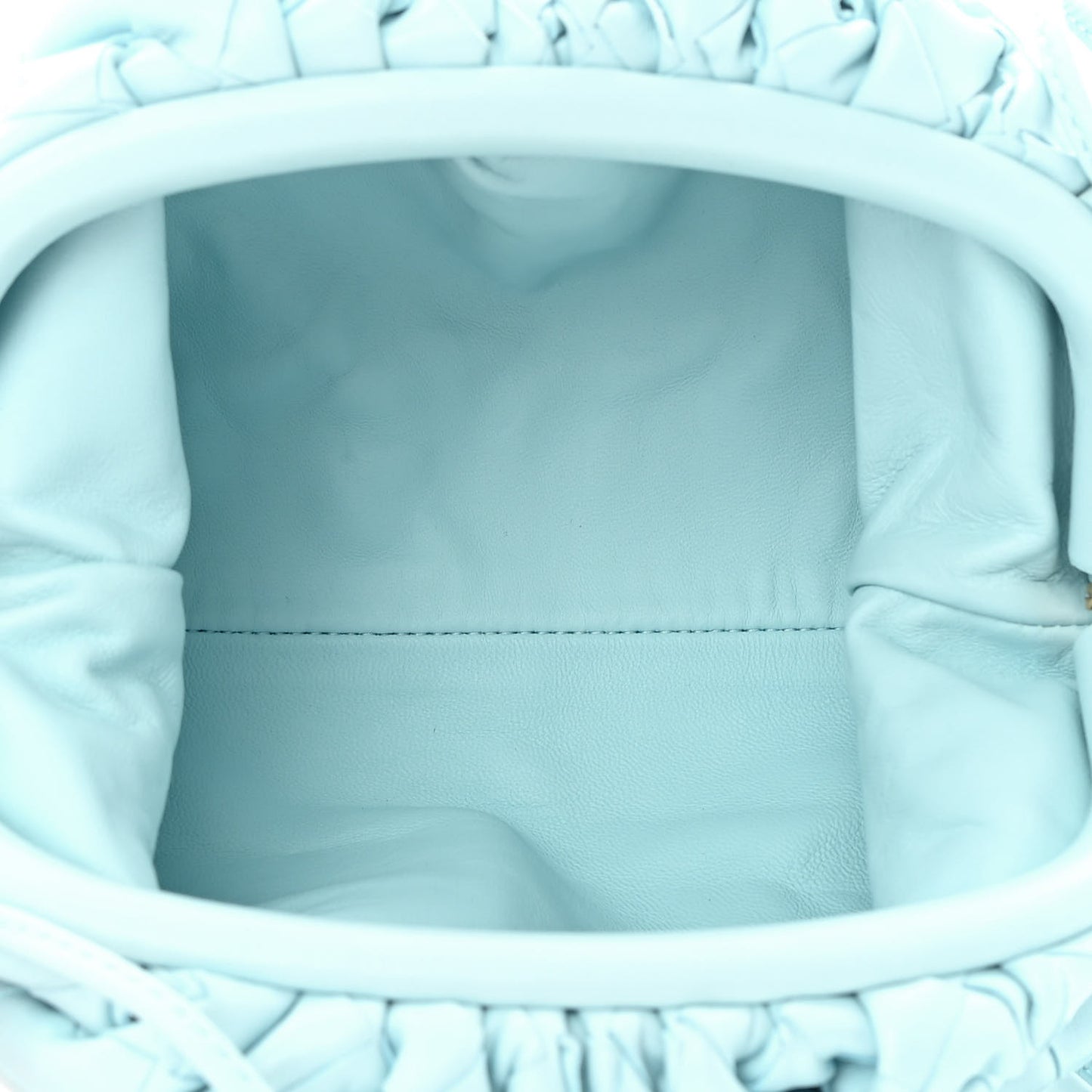 Nappa Intrecciato The Mini Pouch Topazio Silver