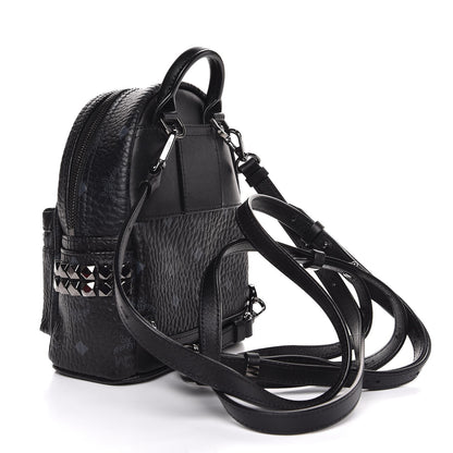 MCM Visetos Studded X-Mini Bebe Boo Backpack Black 3 of 7
