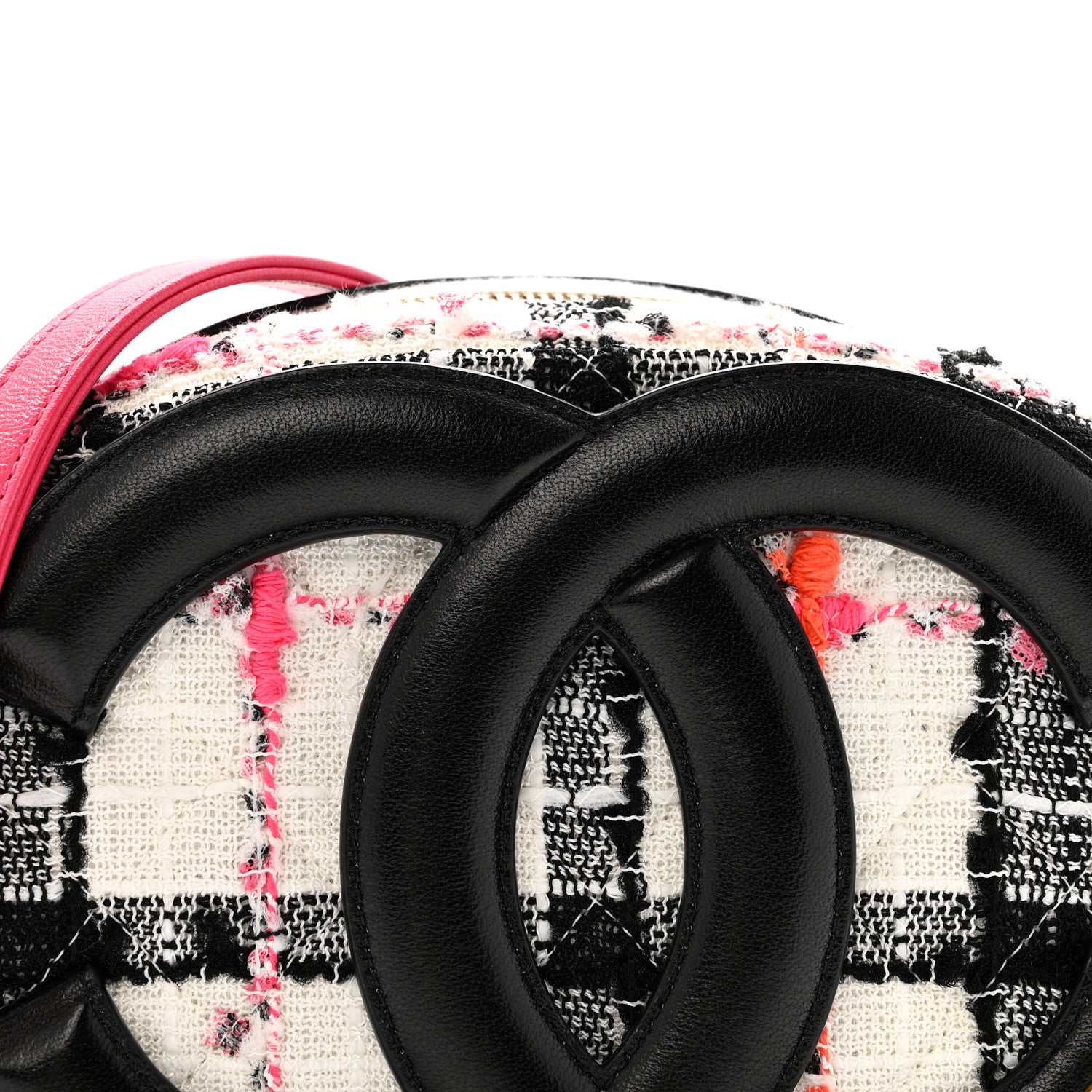 Chanel Tweed Lambskin Quilted Coco Midnight Camera Case White Black Multicolor 8 of 12