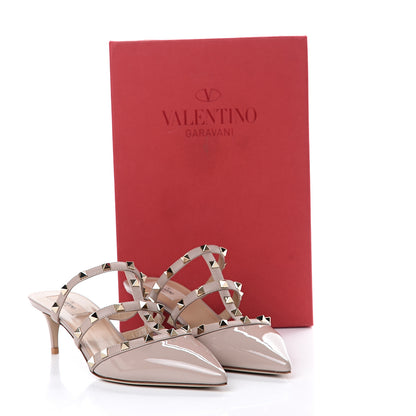 Valentino Garavani Patent Nappa Rockstud 50mm Cage Mules 40 Poudre 8 of 8