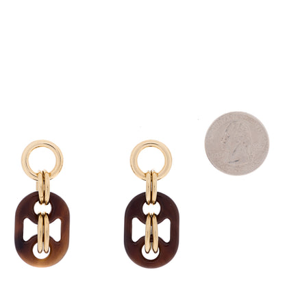 Hermes Permabrass Buffalo Horn Earrings Gold 2 of 4