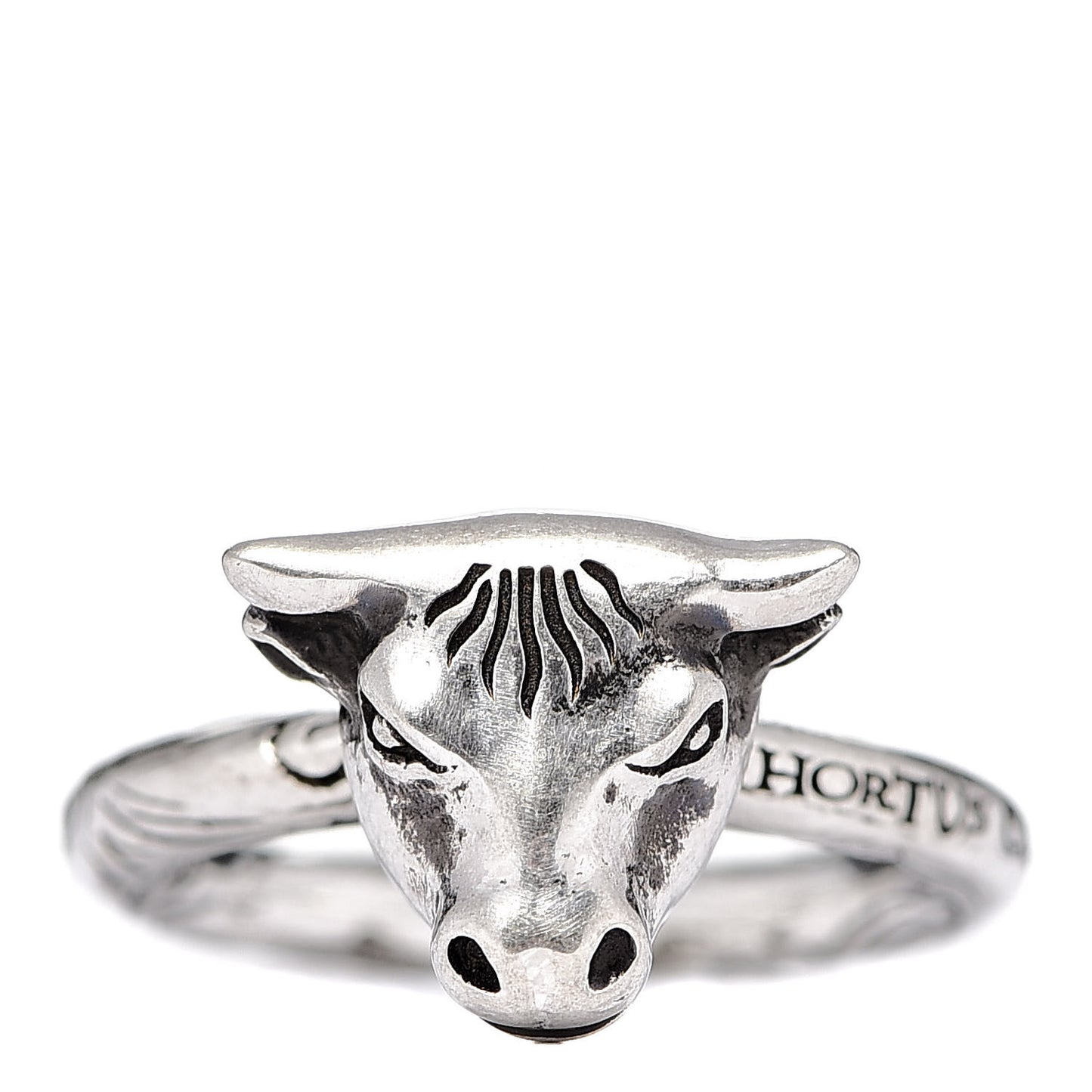 Sterling Silver Anger Forest Bull's Head Ring 56 7.5