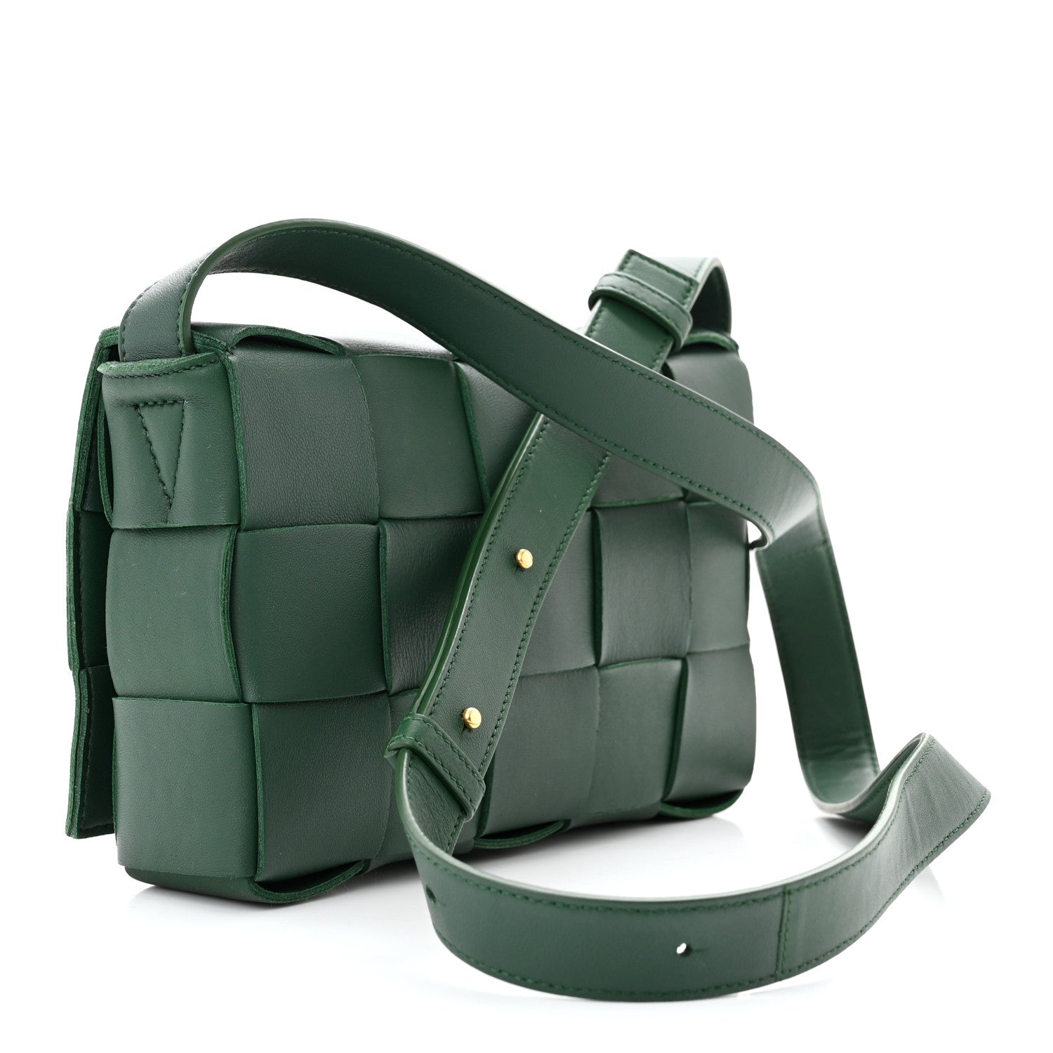 Bottega Veneta Lambskin Maxi Intrecciato Cassette Crossbody Bag Raintree Green 3 of 10