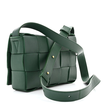 Bottega Veneta Lambskin Maxi Intrecciato Cassette Crossbody Bag Raintree Green 3 of 10
