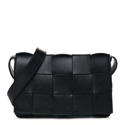 Bottega Veneta Lambskin Maxi Intrecciato Cassette Crossbody Bag Black 1 of 11