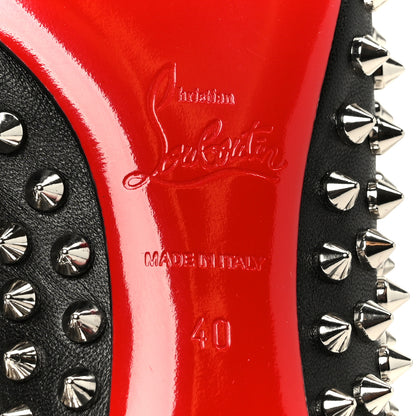 Christian Louboutin Nappa Baba Spikes Flats 40 Black Silver 8 of 9