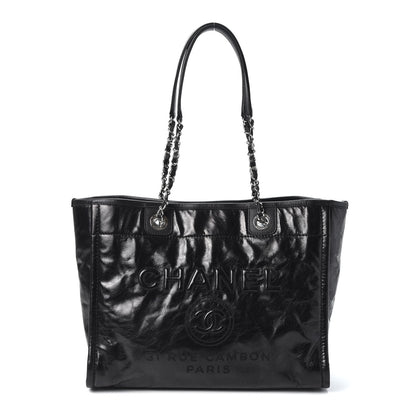 Chanel Glazed Calfskin Small Deauville Tote Black 1 of 9