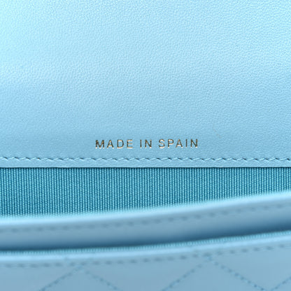 Chanel Lambskin Quilted Flap Card Holder Light Blue 6 of 10