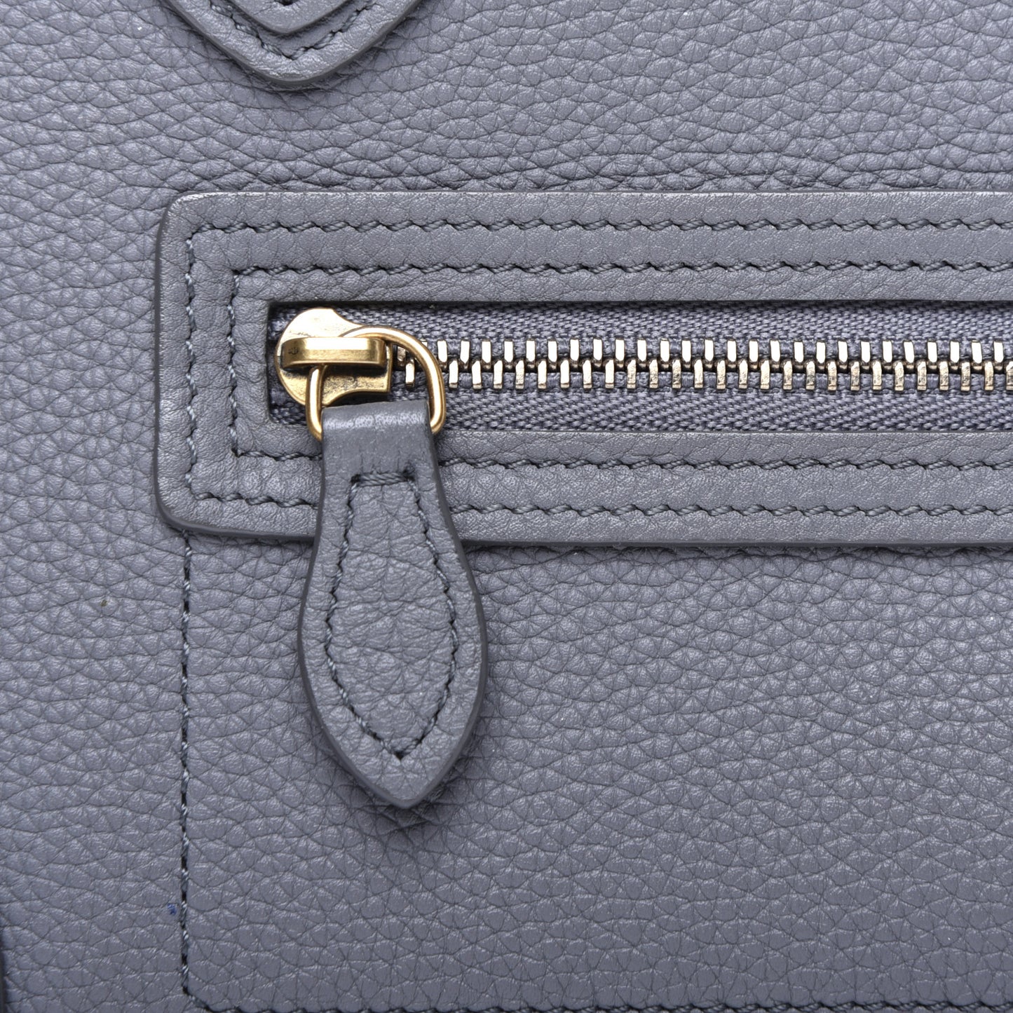 Drummed Calfskin Nano Luggage Kohl