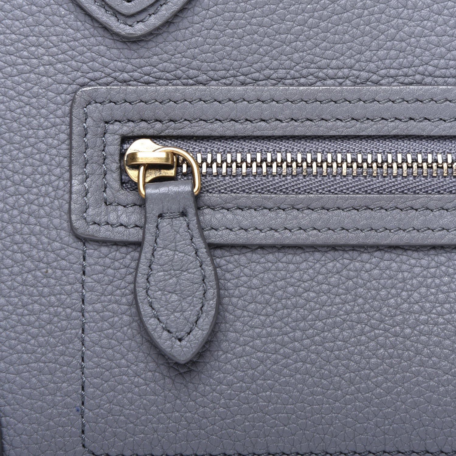 Celine Drummed Calfskin Nano Luggage Kohl 10 of 11