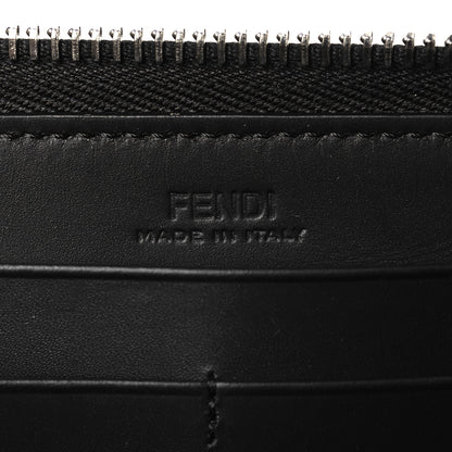 Fendi Vitello Grace Light Micro FF Embossed Zip Around Wallet Asfalto Black 6 of 8