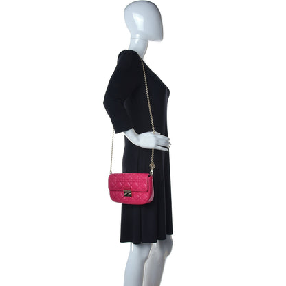 Christian Dior Lambskin Cannage Miss Dior Promenade Pouch Fuchsia 14 of 14