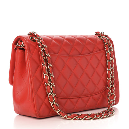 Chanel Lambskin Quilted Jumbo Double Flap Red 3 of 12