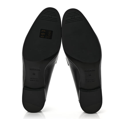 Hermes Goatskin Womens Royal Loafers 39 Black 5 of 9
