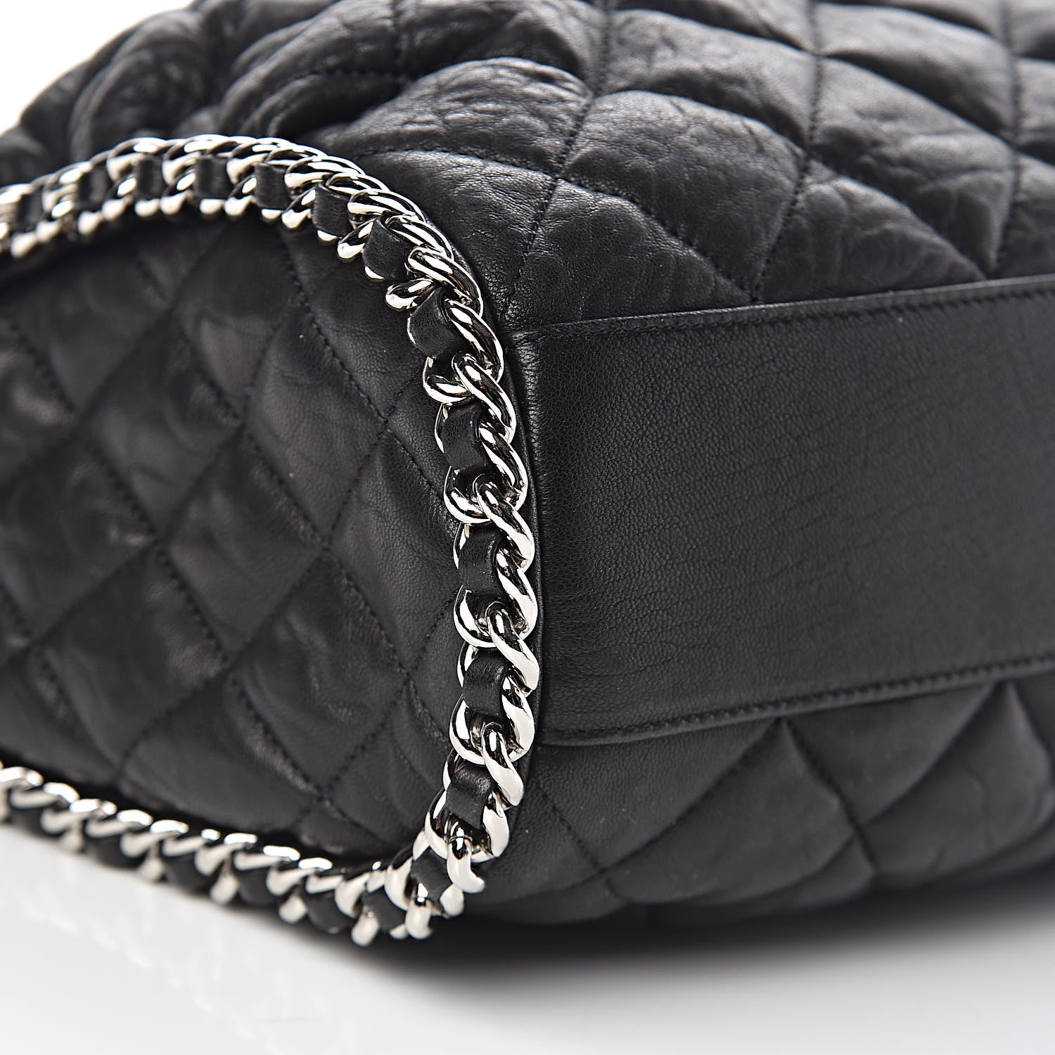Chanel Washed Lambskin Chain Around Hobo Black 10 of 11