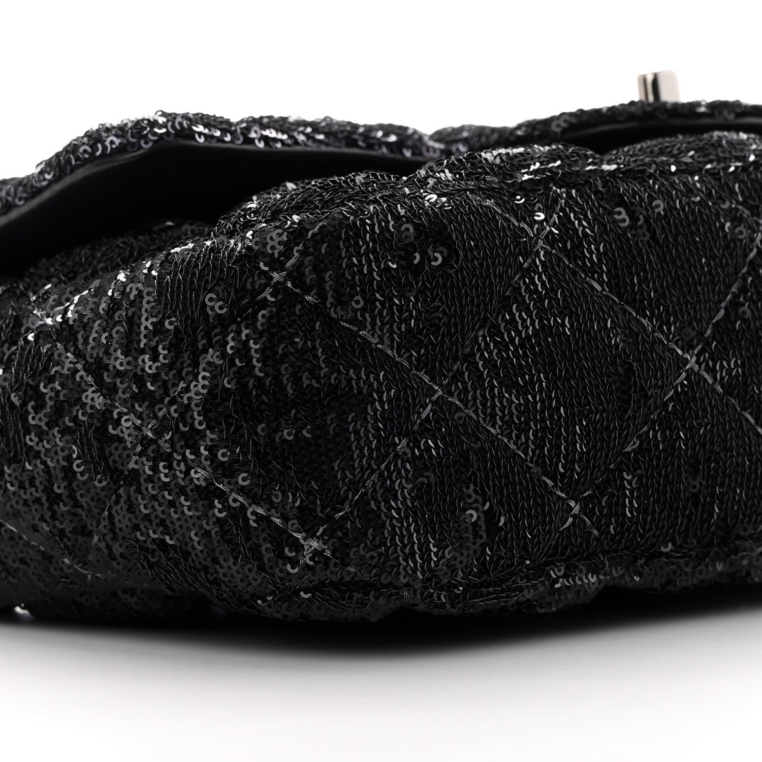 Chanel Sequin Quilted Ombre Medium Flap Black Silver 9 of 12