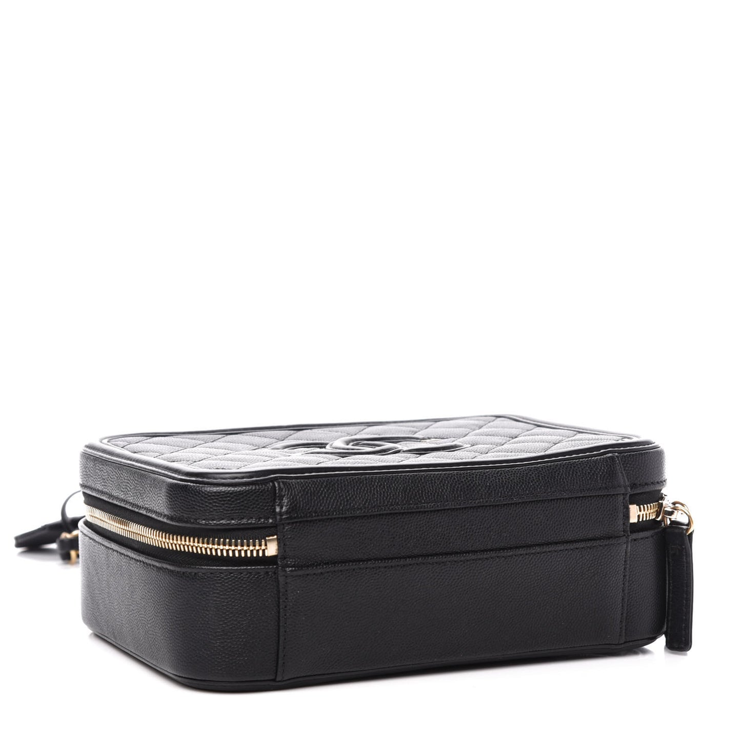 Caviar Quilted Medium CC Filigree Vanity Case Black