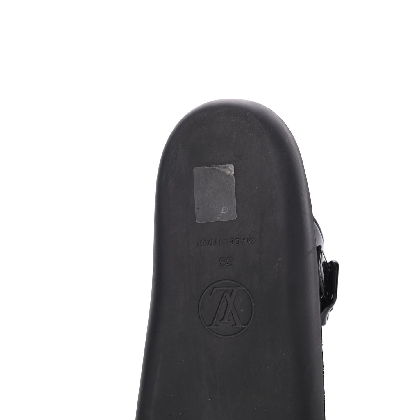 Monogram Sunbath Flat Mule Sandals 38 Black