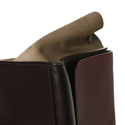 Celine Textured Calfskin Suede Tri-Color Large Trapeze Burgundy 8 of 22