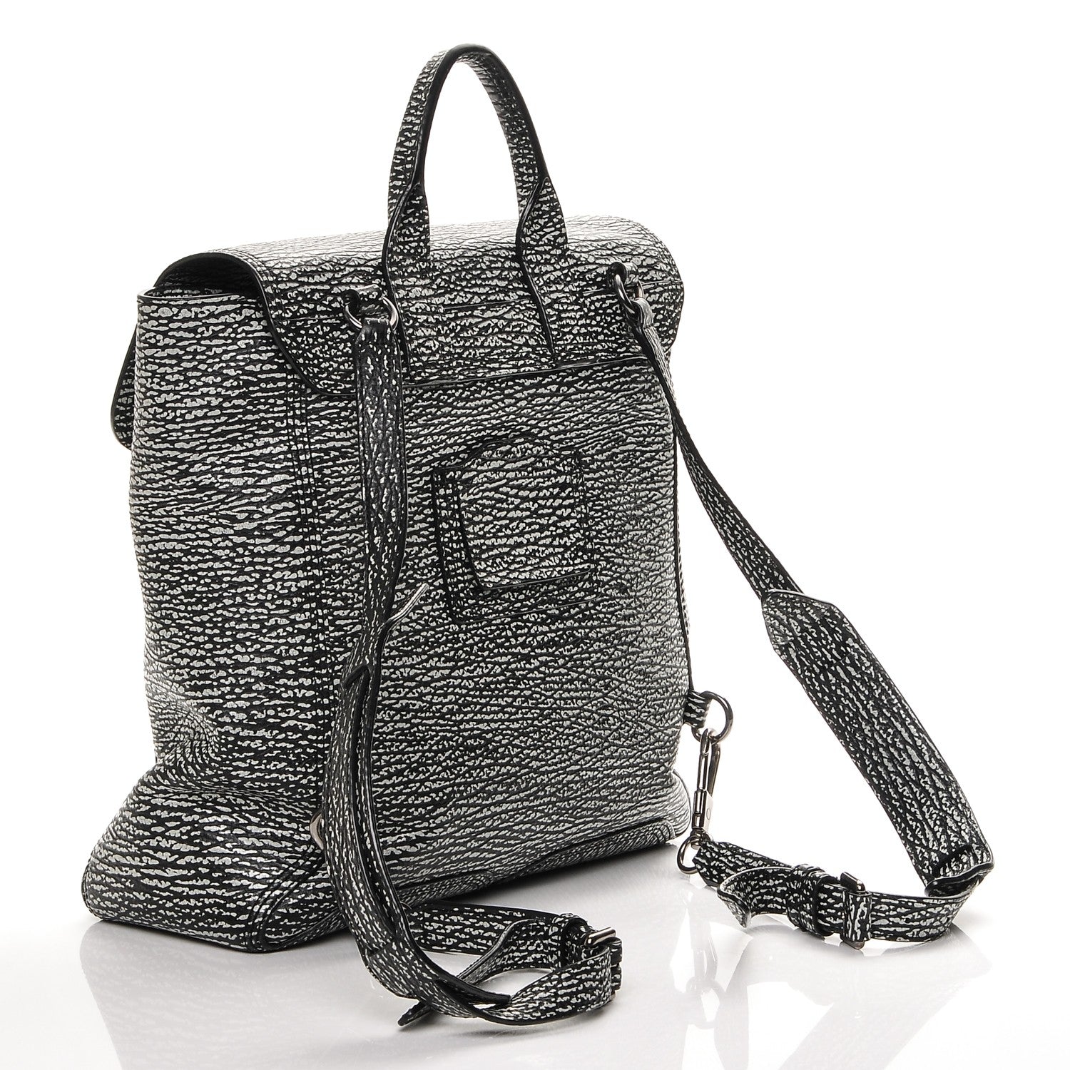 3.1 Phillip Lim 3.1 Textured Calfskin Pashli Backpack Black Cream 3 of 7