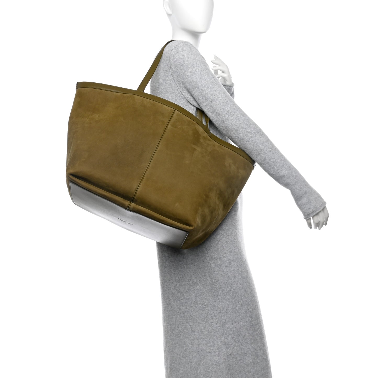Suede Nappa Intrecciato Large Flip Flap Tote Mud