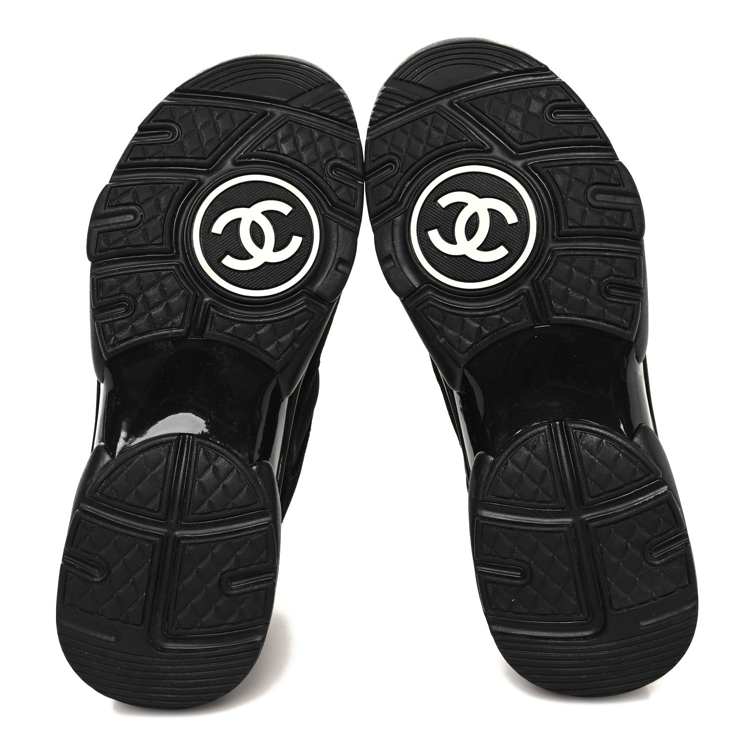 Chanel Fabric Calfskin Suede CC Sneakers 36 Black 5 of 7