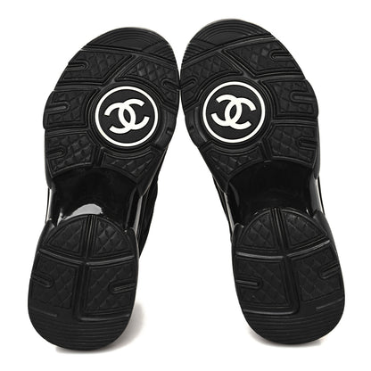 Chanel Fabric Calfskin Suede CC Sneakers 36 Black 5 of 7