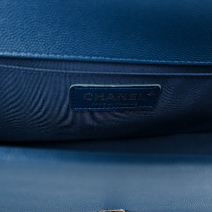 Chanel Caviar Quilted Medium Boy Flap Blue 6 of 12