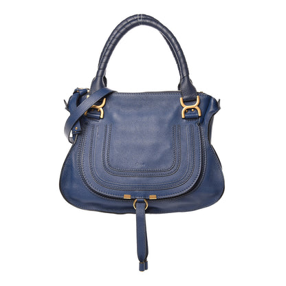 Chloe Calfskin Medium Marcie Satchel Royal Navy 1 of 15