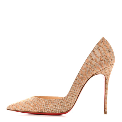 Christian Louboutin Liege Embossed Iriza 100 Pumps 39 Beige 1 of 11