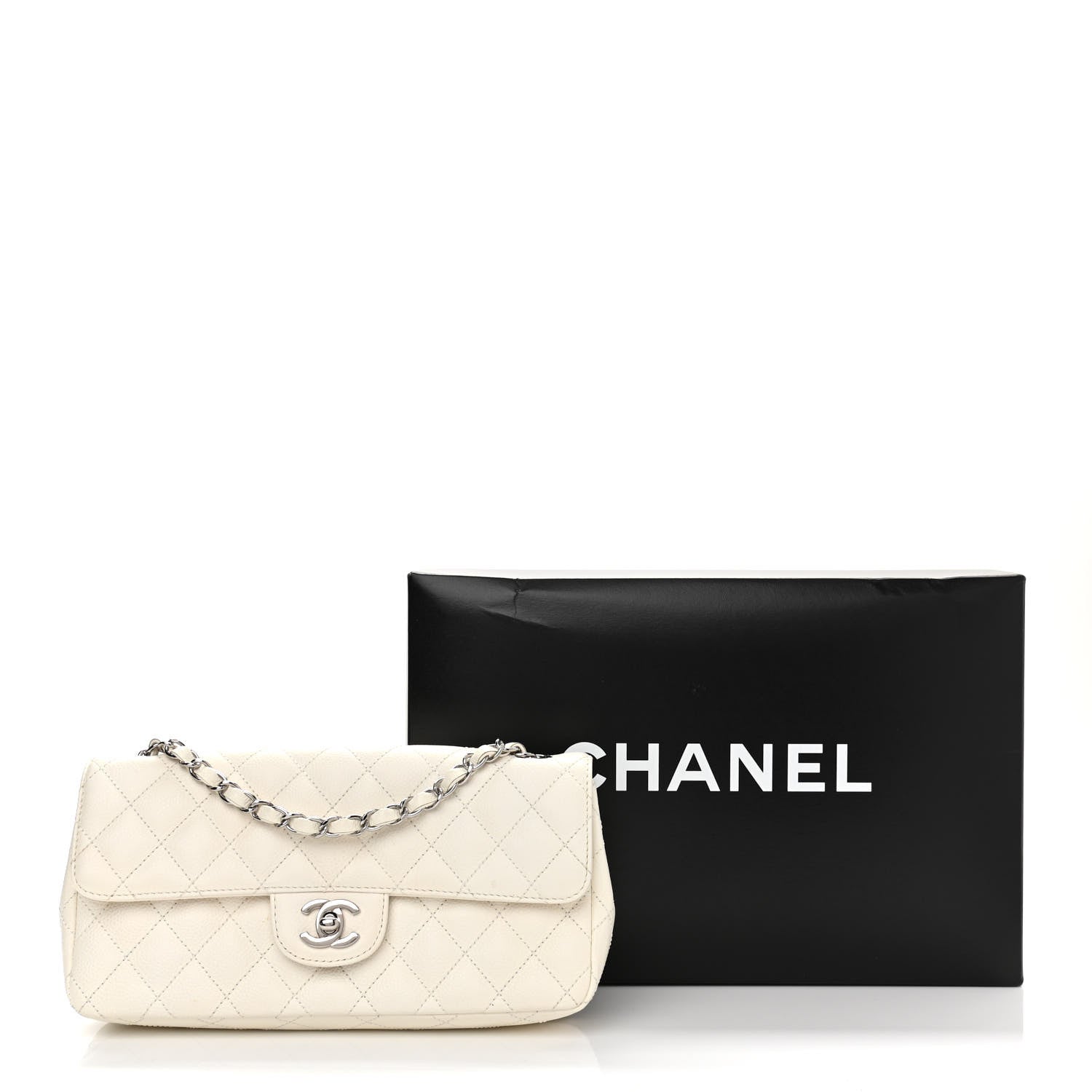 Chanel Caviar Quilted East West Flap White 18 of 18