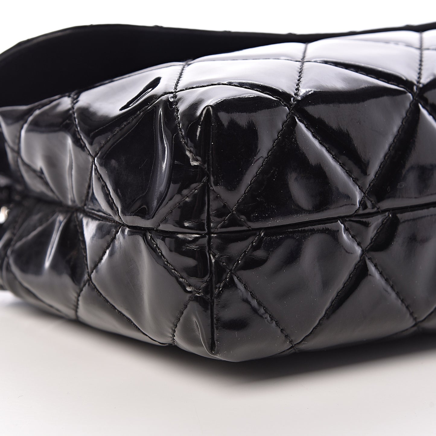 Vinyl Quilted In the Business Flap Bag Black