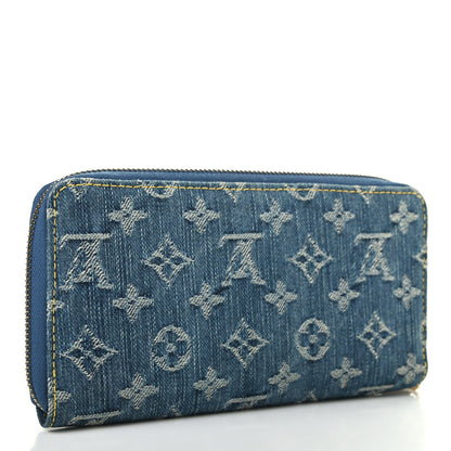 Louis Vuitton Monogram Denim Zippy Wallet Blue 3 of 7