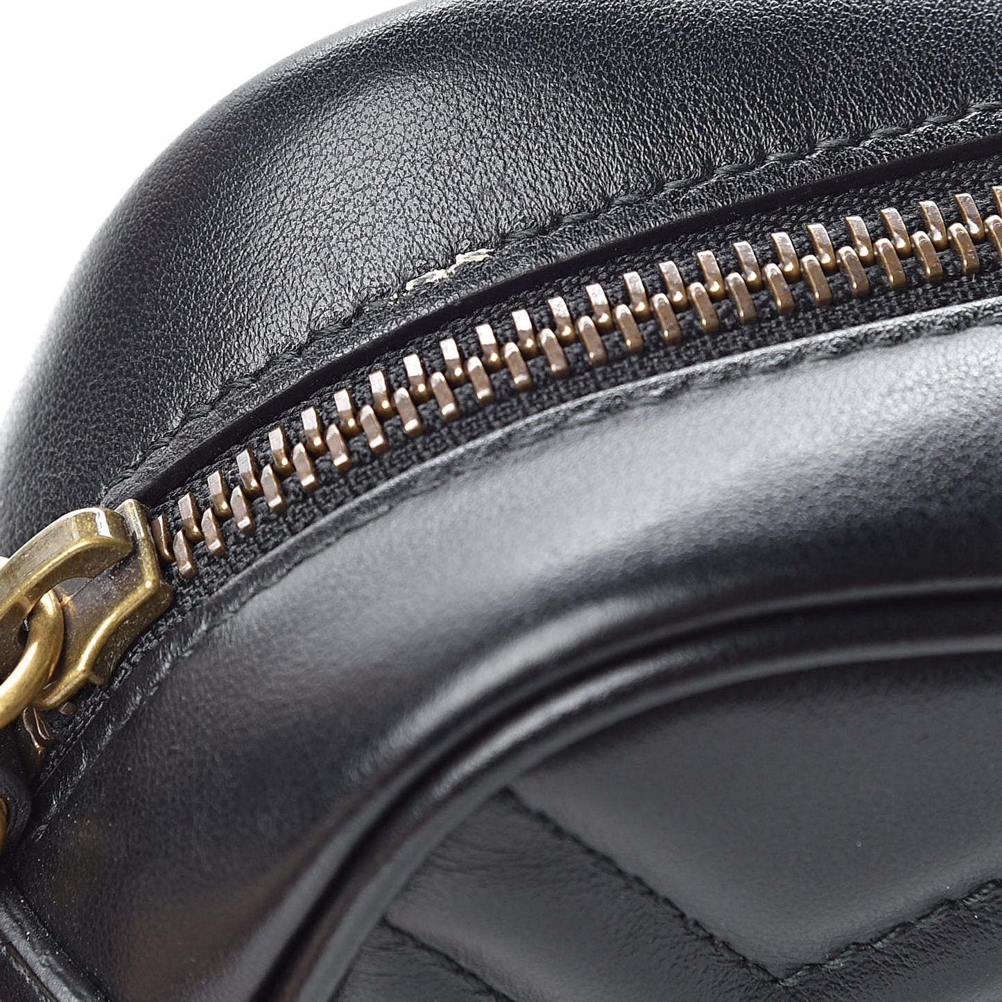 Calfskin Matelasse Mini GG Marmont Chain Shoulder Bag Black