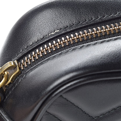 Gucci Calfskin Matelasse Mini GG Marmont Chain Shoulder Bag Black 15 of 17