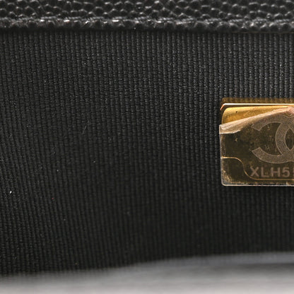 Chanel Caviar Chevron Quilted Small Boy Flap Black 13 of 21