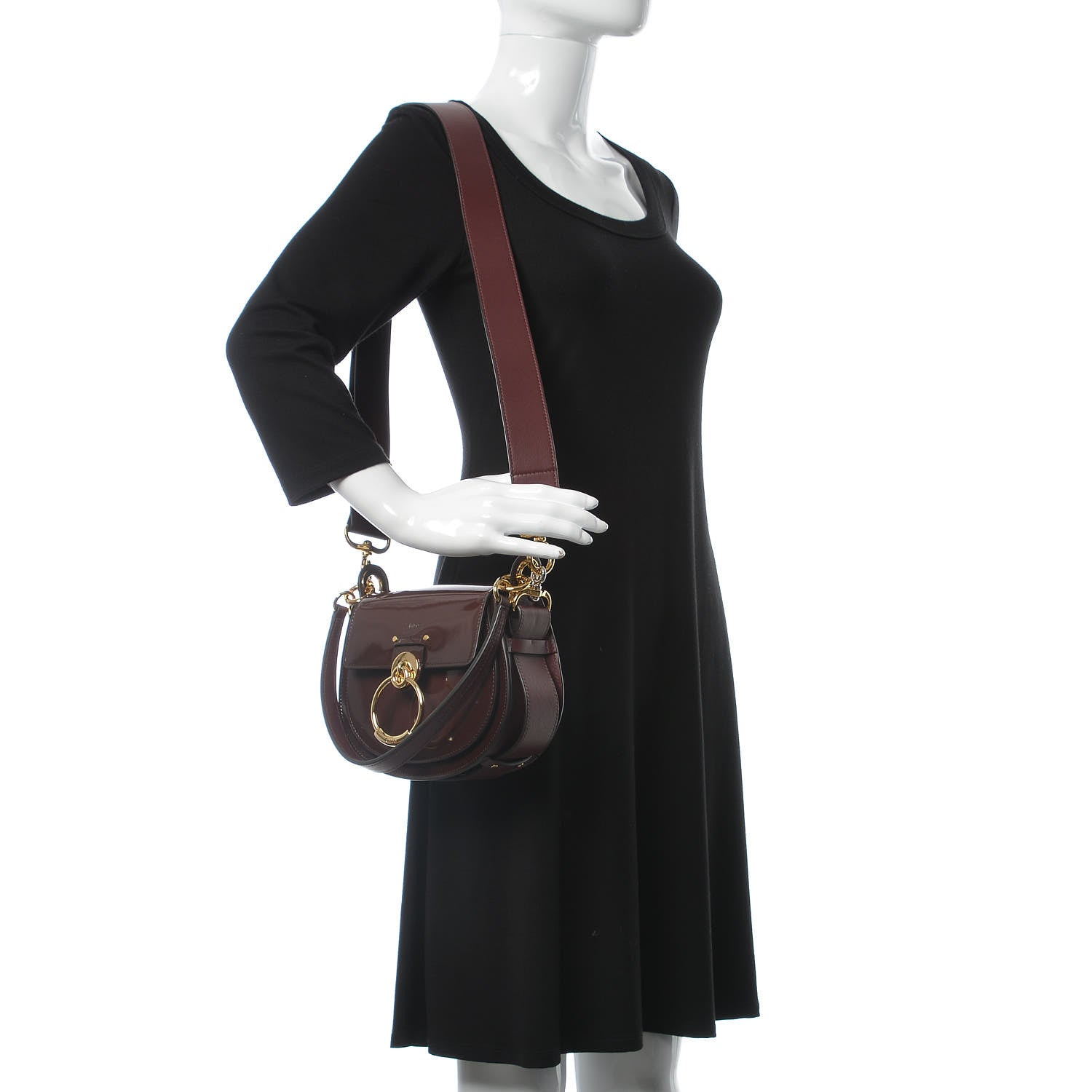 Chloe Spazzolato Sfumato Lambskin Calfskin Small Tess Bag Burnt Brown 2 of 7