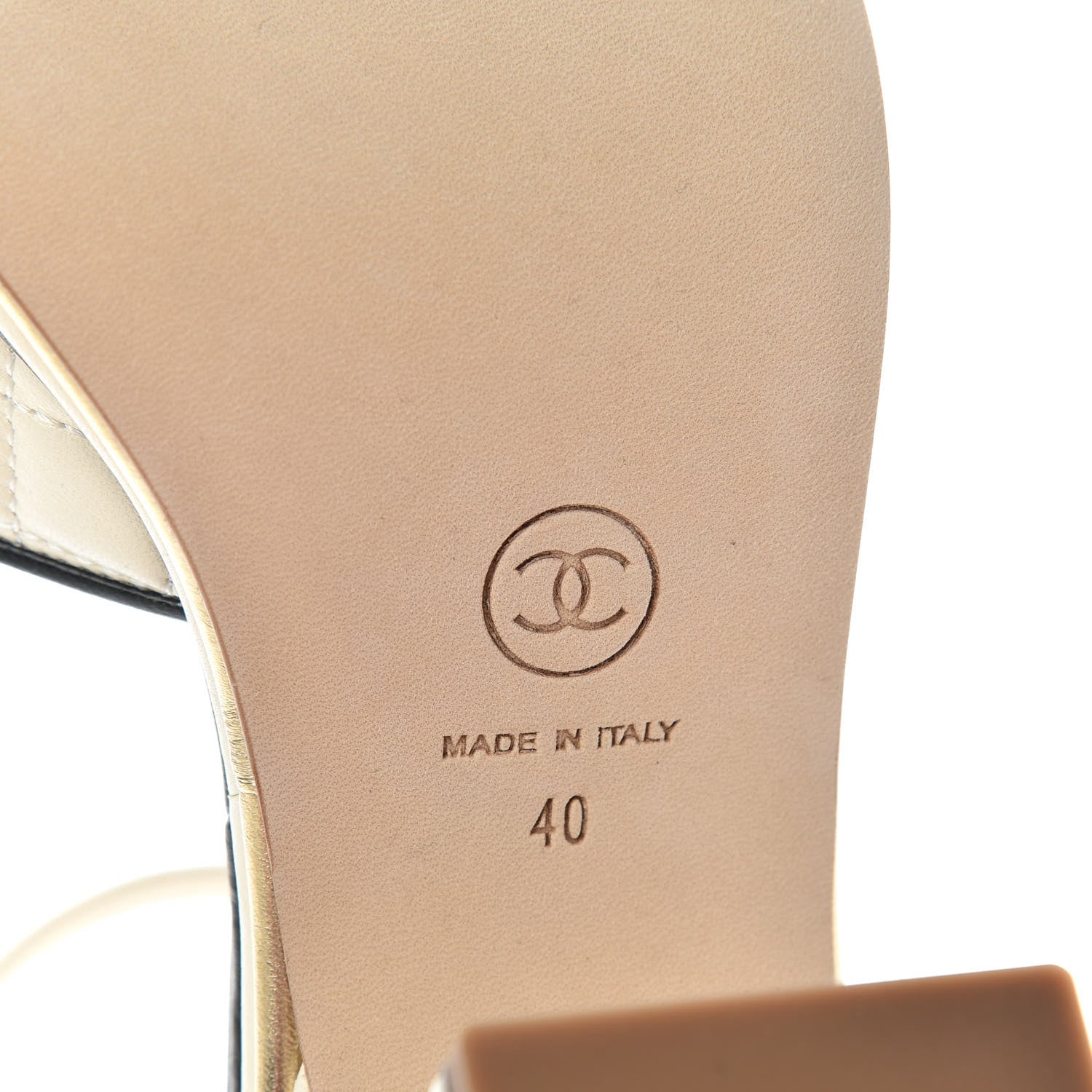 Chanel Lambskin Quilted CC Sandal 40 Ivory 9 of 11