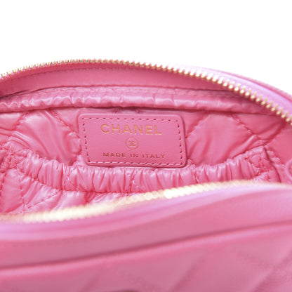 Chanel Caviar Quilted Small Curvy Pouch Cosmetic Case Pink 6 of 8