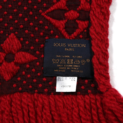 Louis Vuitton Wool Silk Logomania Scarf Cherry 3 of 6