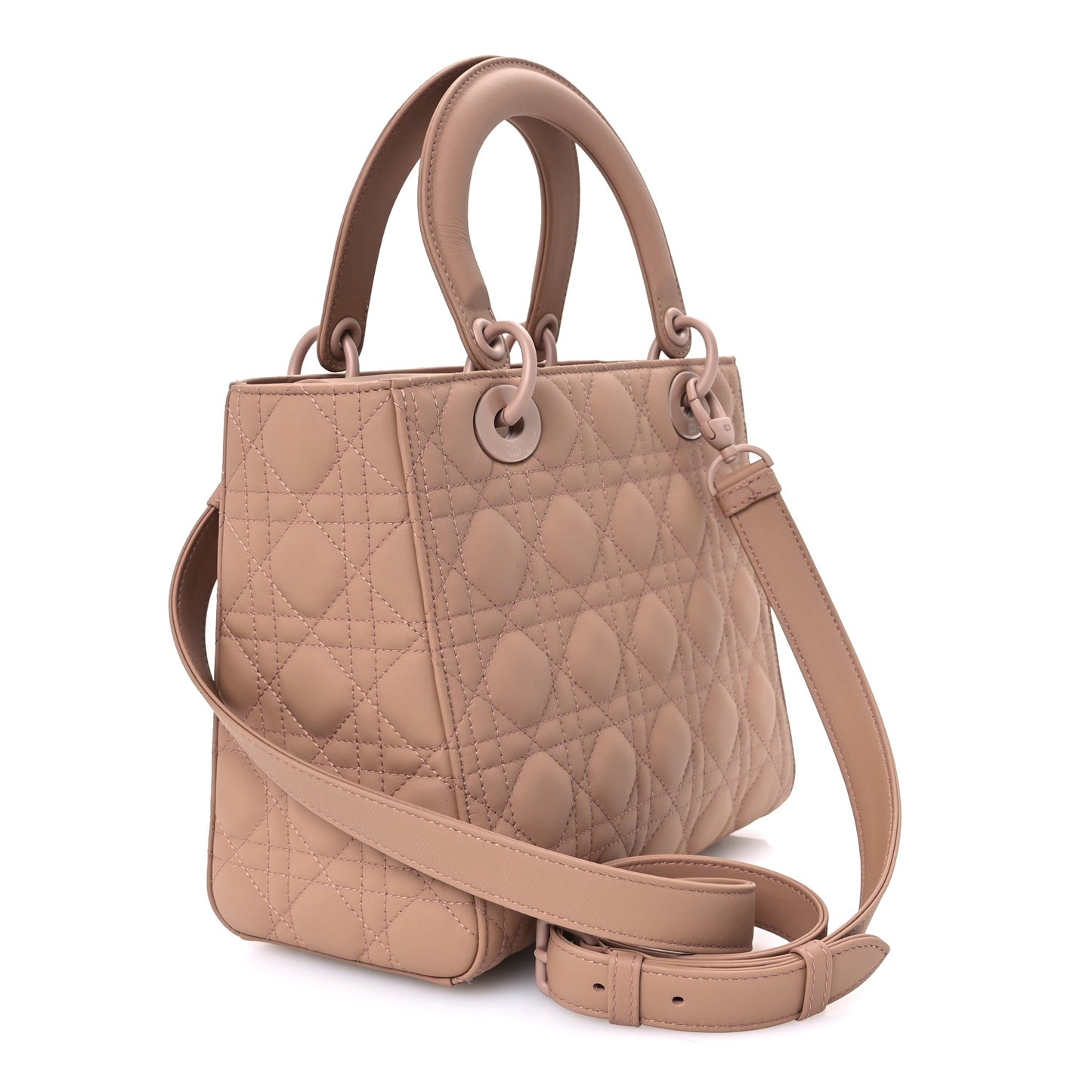 Ultra Matte Calfskin Cannage Medium Lady Dior Beige