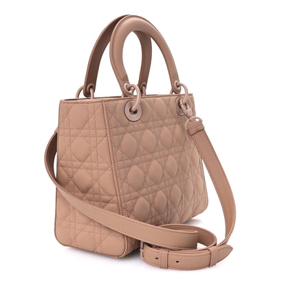 Christian Dior Ultra Matte Calfskin Cannage Medium Lady Dior Beige 2 of 9