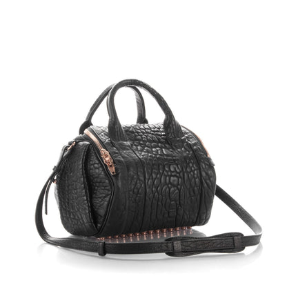 Alexander Wang Pebbled Lambskin Rockie Black Rose Gold Hardware 3 of 7